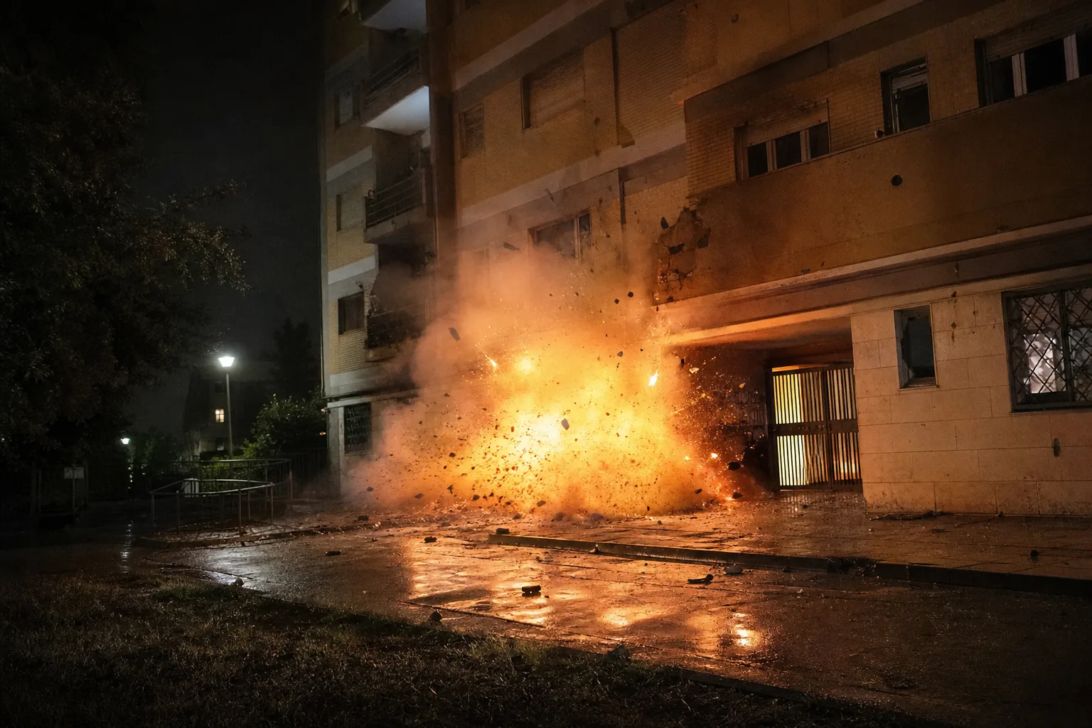 Esplosione a Ostia, bomba al portone delle case popolari di via della Tortuga