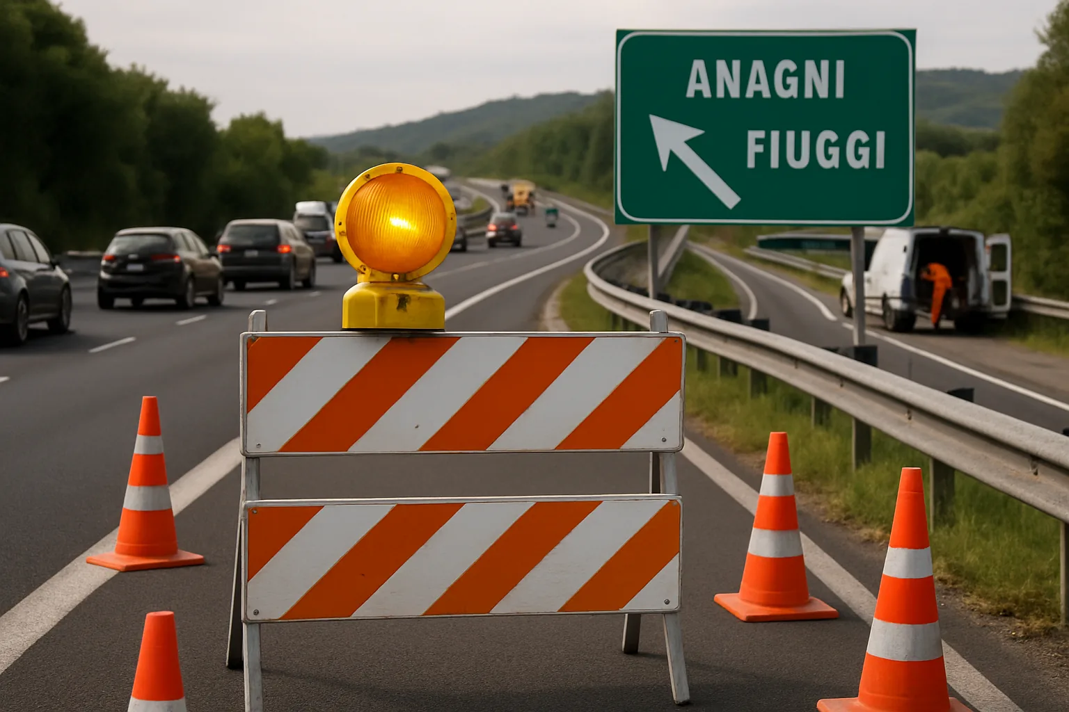 Autostrada A1, chiude lo svincolo Anagni-Fiuggi Terme per lavori di pavimentazione